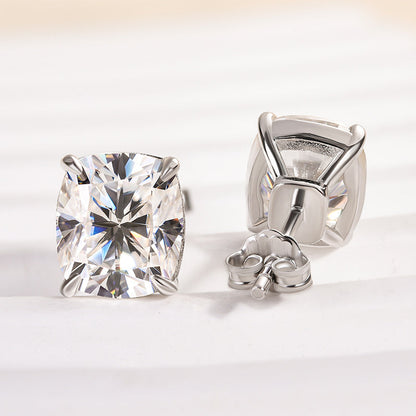 Lethrien 2 Carat Cushion Moissanite Earrings