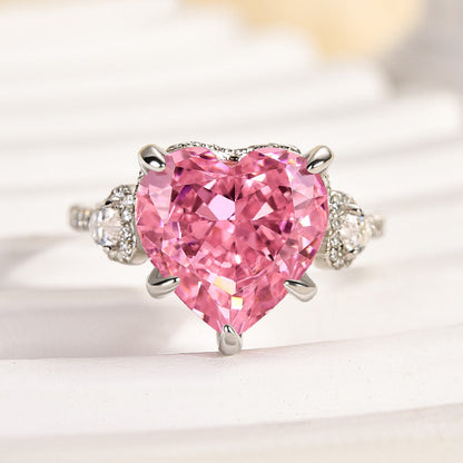 Orindiel 5 Carat Heart Solitaire Sapphire Ring in 925 Silver