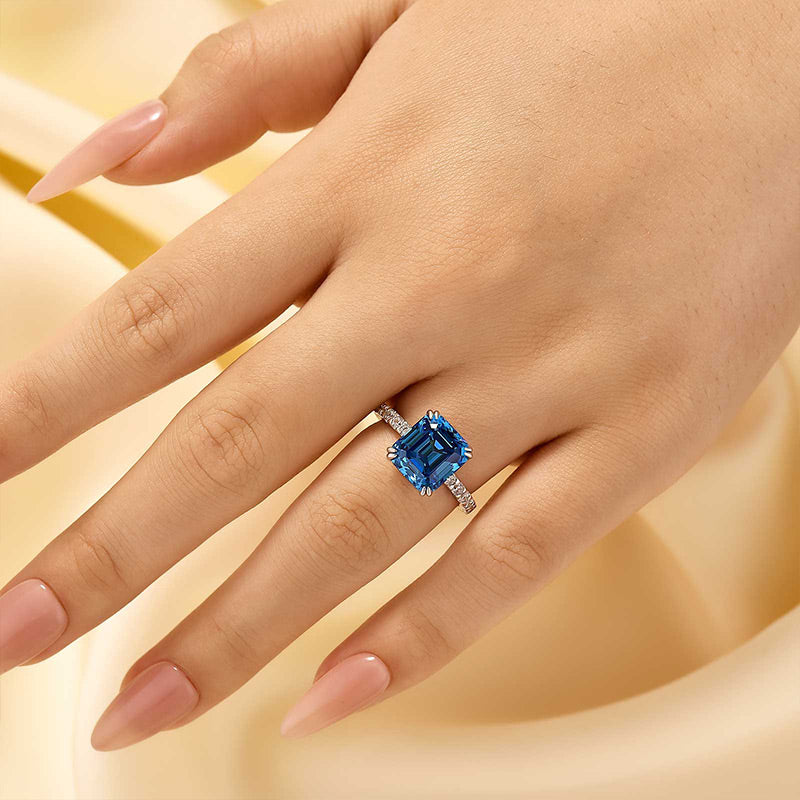 Arwenethia 4.5 Carat Asscher Solitaire Moissanite Ring