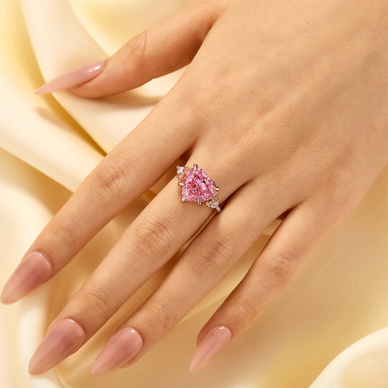 Orindiel 5 Carat Heart Solitaire Sapphire Ring in 925 Silver