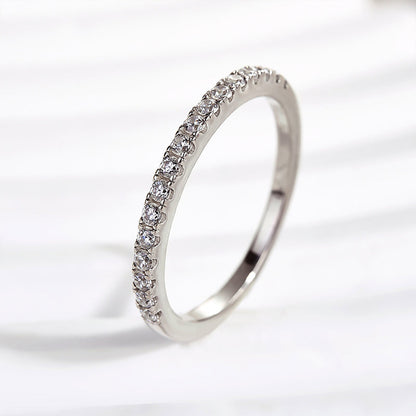Welariel 0.5 Carat Round Brilliant Half Eternity Moissanite Band in 925 Silver