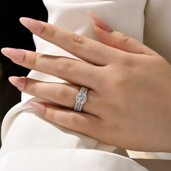 Sylthria 2 Carat Round Brilliant Stackable Moissanite Ring