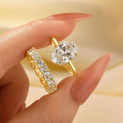 Lorianwen 4 Carat Oval Stackable Moissanite Ring