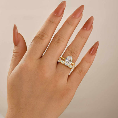 Lorianwen 4 Carat Oval Stackable Moissanite Ring