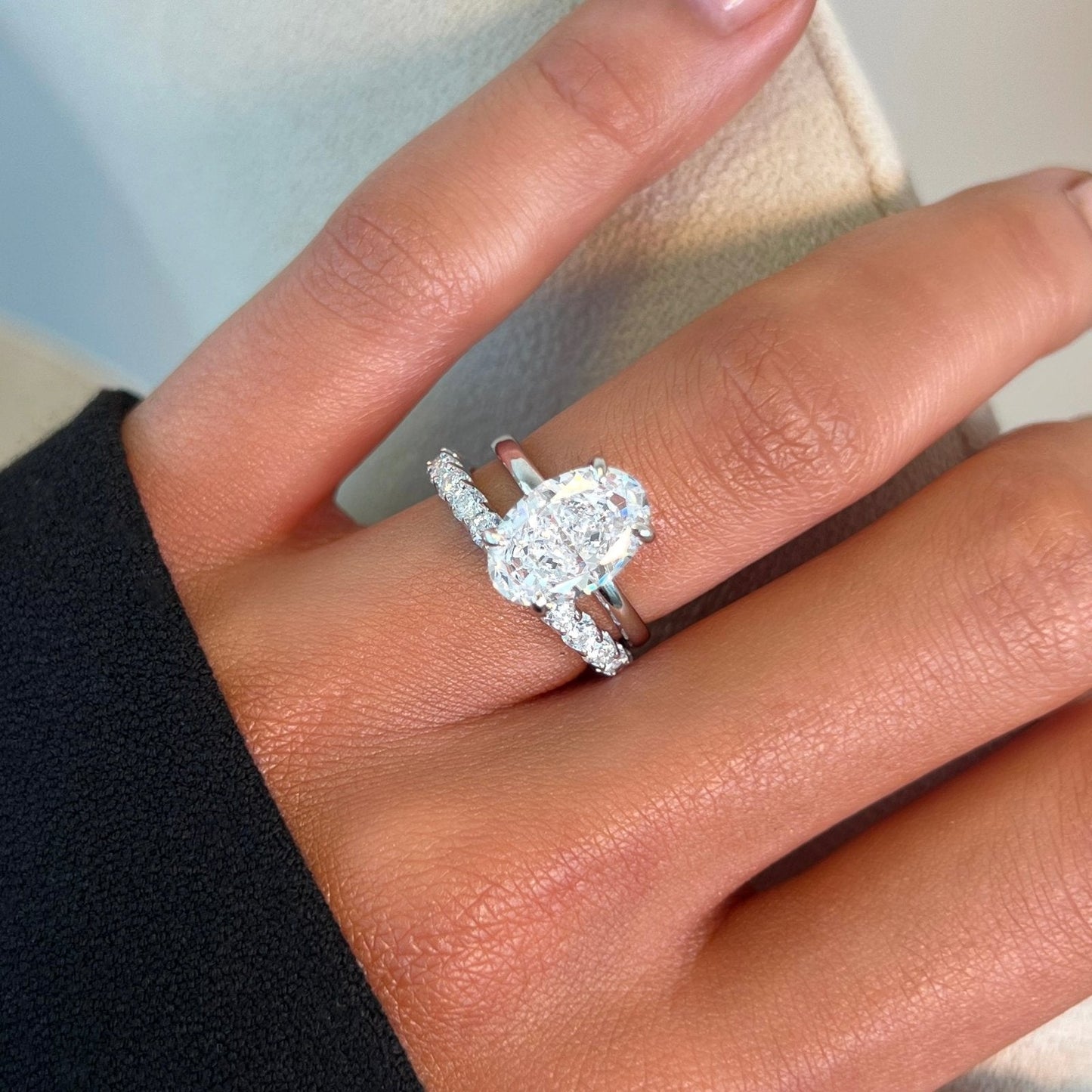 Xoraviel 2 Carat Round Brilliant Eternity Moissanite Band in 925 Silver