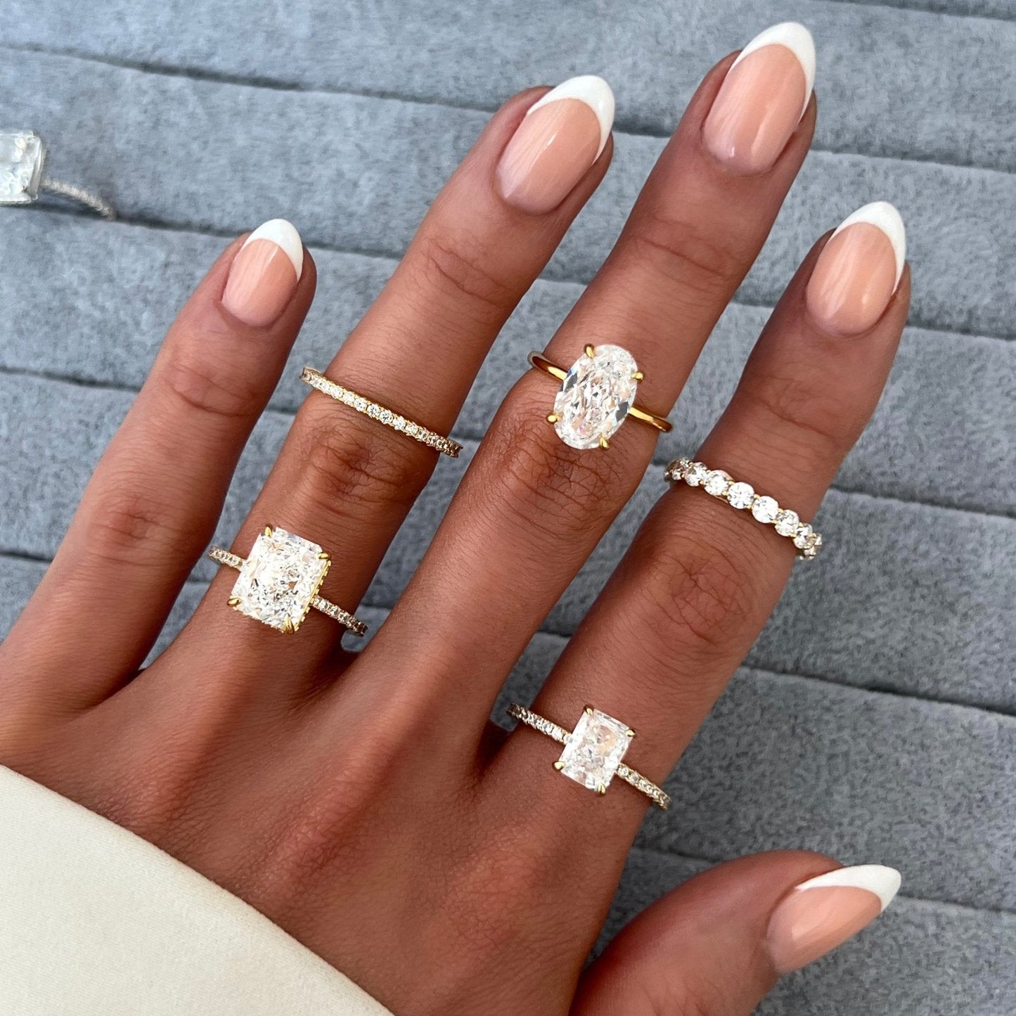 Giloria 2 Carat Round Brilliant Eternity Moissanite Band in 18K Yellow Gold