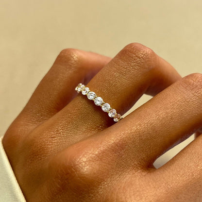 Giloria 2 Carat Round Brilliant Eternity Moissanite Band in 18K Yellow Gold