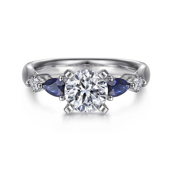 Duvriel 3 Carat Round Brilliant Three-stone Moissanite Ring in 925 Silver
