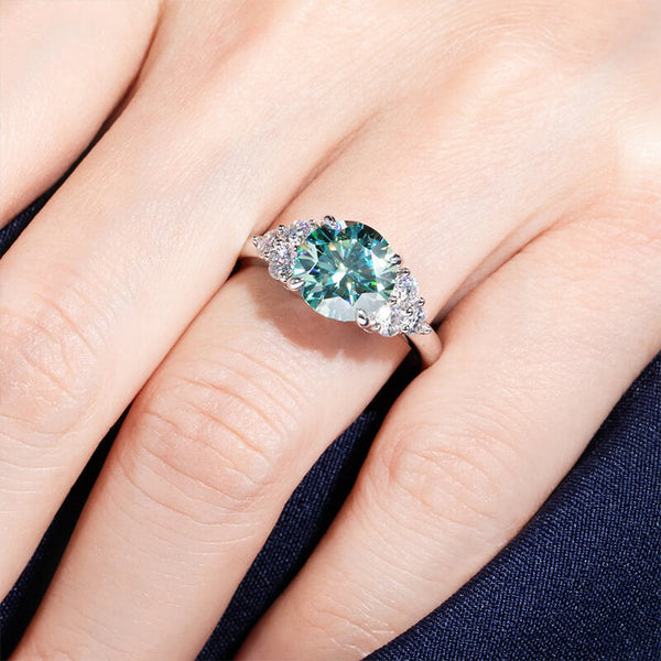 Eronwen 3 Carat Round Brilliant Solitaire Moissanite Ring