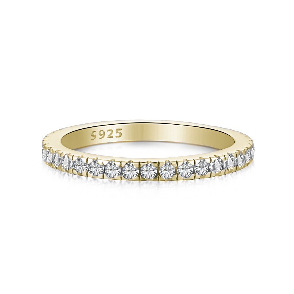 Raelawen 0.2 Carat Round Brilliant Eternity Moissanite Band in 18K Yellow Gold