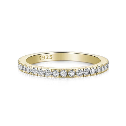 Raelawen 0.2 Carat Round Brilliant Eternity Moissanite Band in 18K Yellow Gold