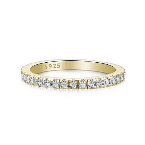 Raelawen 0.2 Carat Round Brilliant Eternity Moissanite Band in 18K Yellow Gold