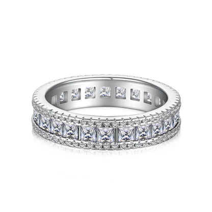 Kethriel 1.5 Carat Radiant Eternity Moissanite Band in 925 Silver