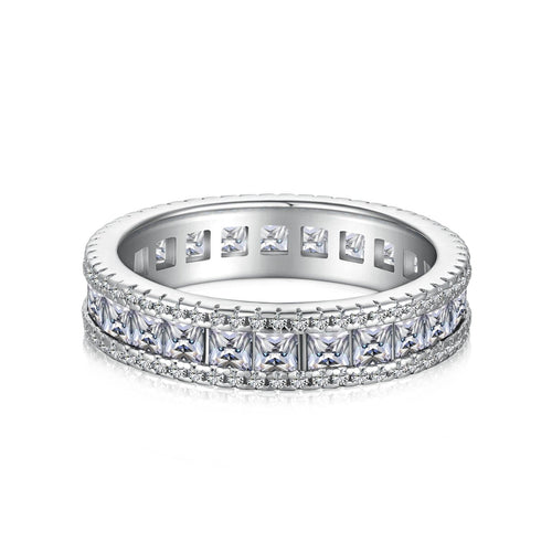 Kethriel 1.5 Carat Radiant Eternity Moissanite Band in 925 Silver