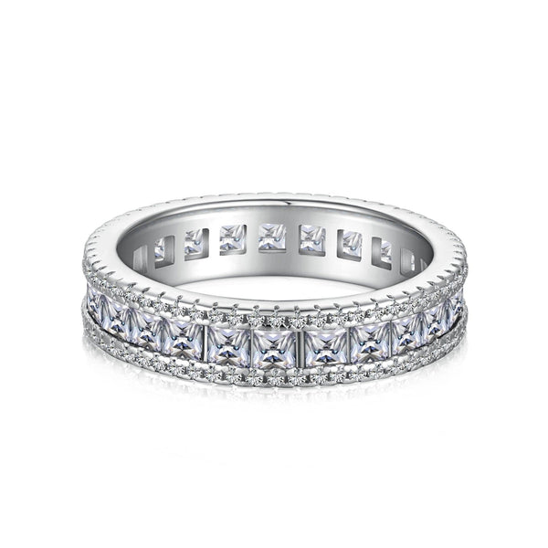 Kethriel 1.5 Carat Radiant Eternity Moissanite Band in 925 Silver