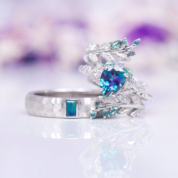 Elarwyn 0.9 Carat Pear Stackable Moonstone Ring Set in 925 Silver