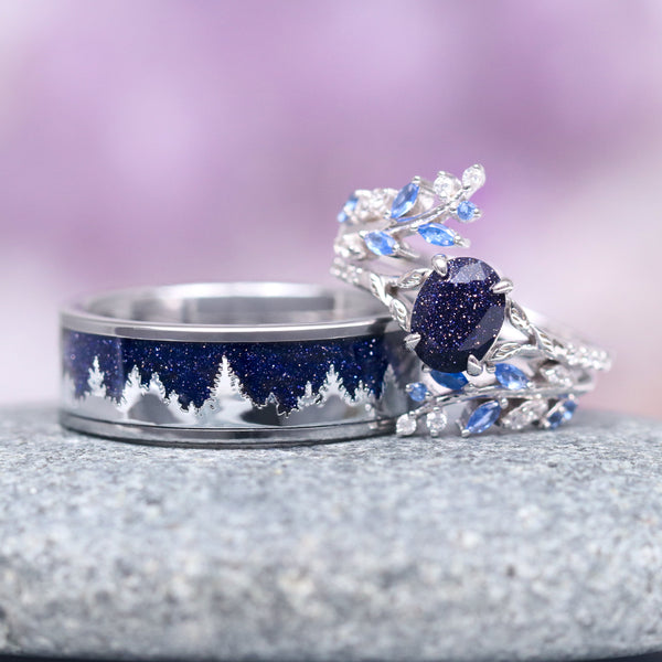 Seralyth 1.5 Carat Oval Stackable Sandstone Ring Set in 925 Silver