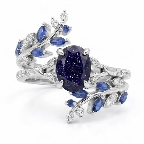 Seralyth 1.5 Carat Oval Stackable Sandstone Ring Set