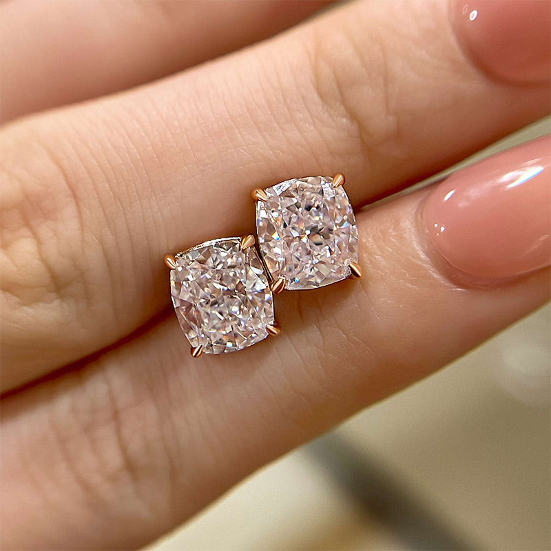 Lethrien 2 Carat Cushion Moissanite Earrings