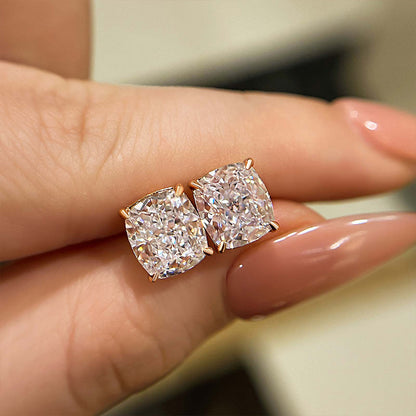 Lethrien 2 Carat Cushion Moissanite Earrings