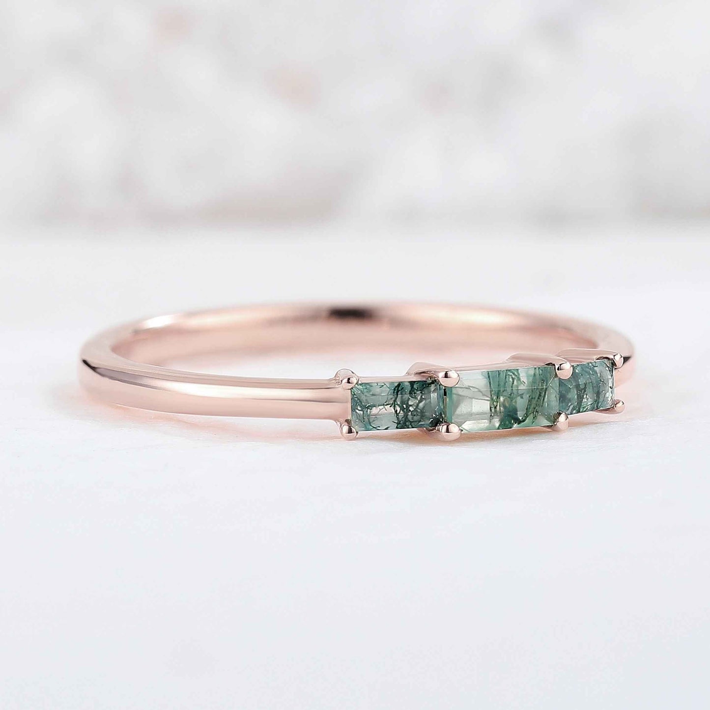 Voryniel Moss Agate Ring in 925 Silver