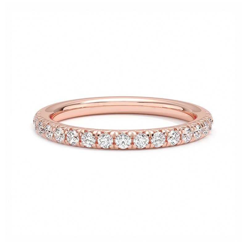 Verindiel 0.3 Carat Round Brilliant Half Eternity Moissanite Band in 925 Silver
