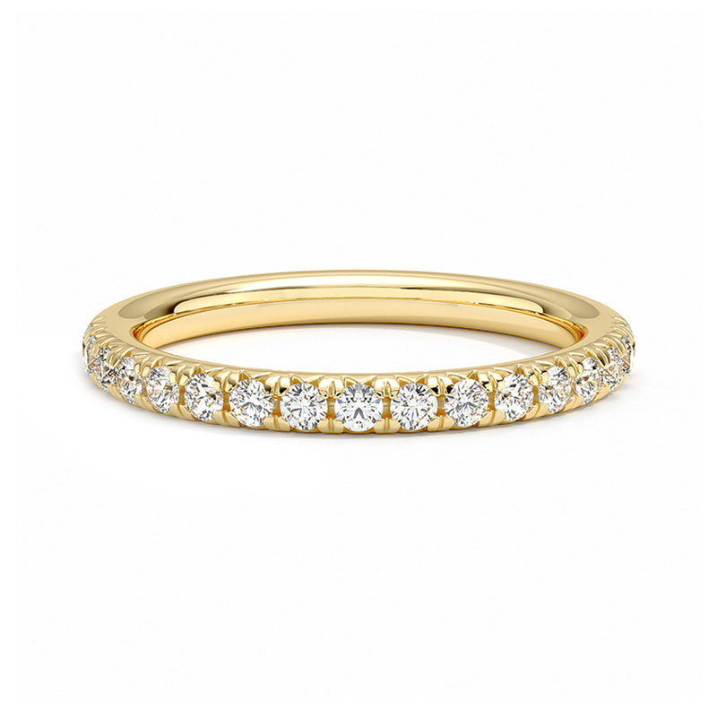 Verindiel 0.3 Carat Round Brilliant Half Eternity Moissanite Band in 925 Silver