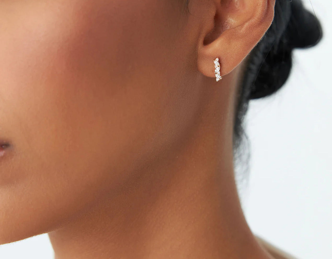 Diamond Marquise and Circle Studs | Personalized Crafted Fashion Earrings | 18K Solid Gold | H Color Diamonds & Natural White Diamonds | Engagement, Wedding Gift