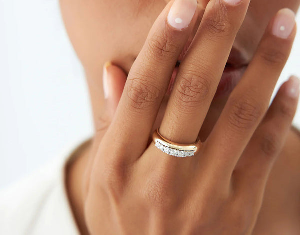 Diamond Round Brilliant Cut Engagement Ring | Lab Grown 0.5CT Diamond & 18k Gold Clad Ring | Real Diamond Rings for Women and Men | Claw Setting