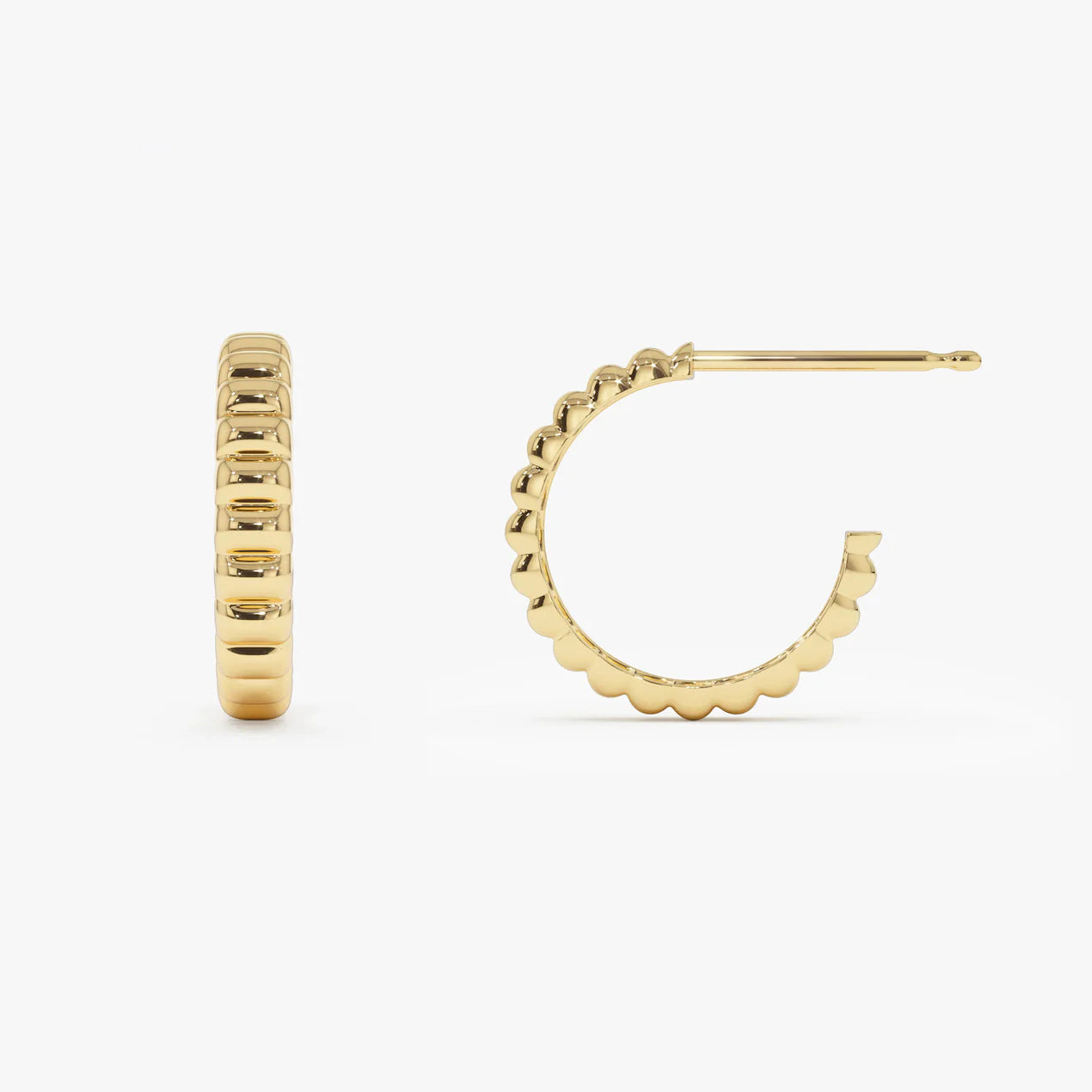 Bubble C Hoop Earrings | 18k Gold Plated Hoop Earrings for Women | Trendy, Elegant, Gift-Worthy