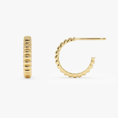 Bubble C Hoop Earrings | 18k Gold Plated Hoop Earrings for Women | Trendy, Elegant, Gift-Worthy