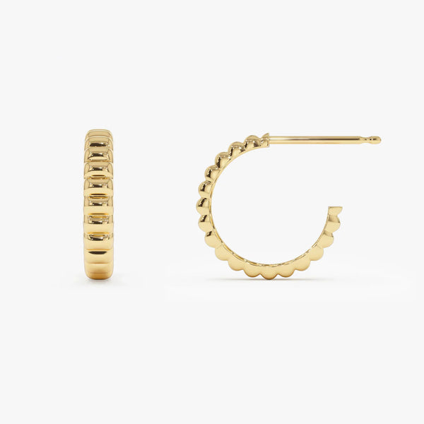 Bubble C Hoop Earrings | 18k Gold Plated Hoop Earrings for Women | Trendy, Elegant, Gift-Worthy