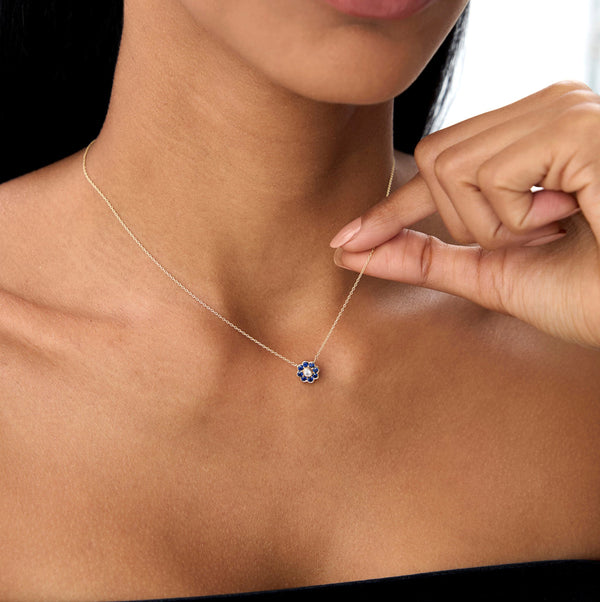Diamond Round Brilliant Cut Pendant Necklace | Lab Grown & 18K Solid Gold Bezel Setting | Women's & Men's Gift for Special Occasions