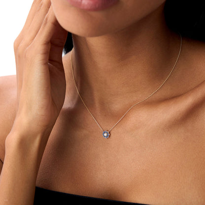 Diamond Round Brilliant Cut Pendant Necklace | Lab Grown & 18K Solid Gold Bezel Setting | Women's & Men's Gift for Special Occasions