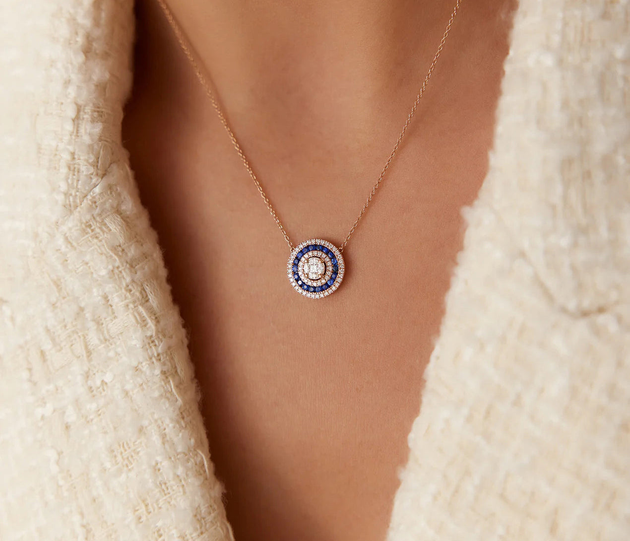 Diamond Round Brilliant Cut Pendant Necklace | Lab Grown Diamonds & 18k Gold Plated Pendant | Engagement, Wedding, Gift, Anniversary Jewelry
