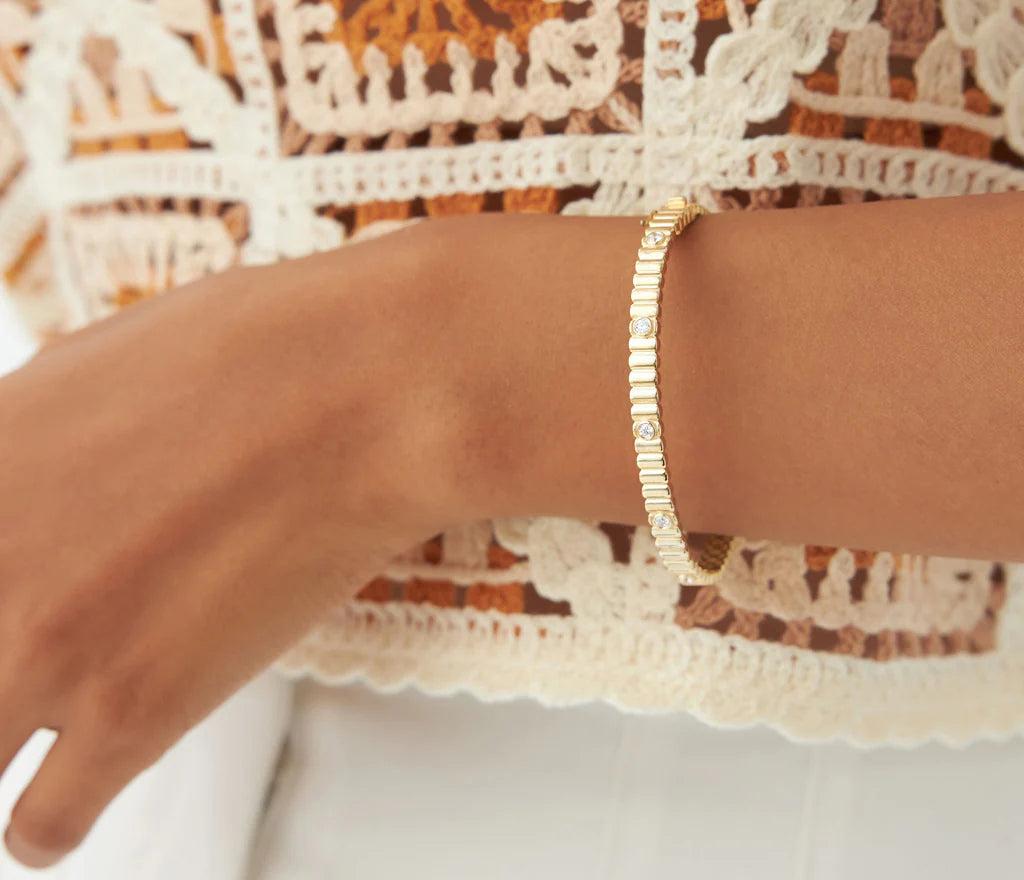 Natural Diamond Round Brilliant Cut BANGLES | Lab Grown Solid Gold 18K Women's Engagement Anniversary Bracelet