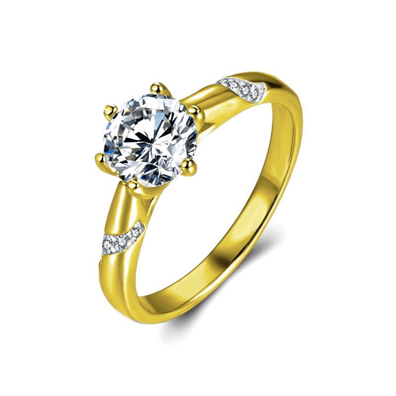 Brynoria 2 Carat Round Brilliant Solitaire Moissanite Ring