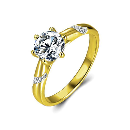 Brynoria 2 Carat Round Brilliant Solitaire Moissanite Ring