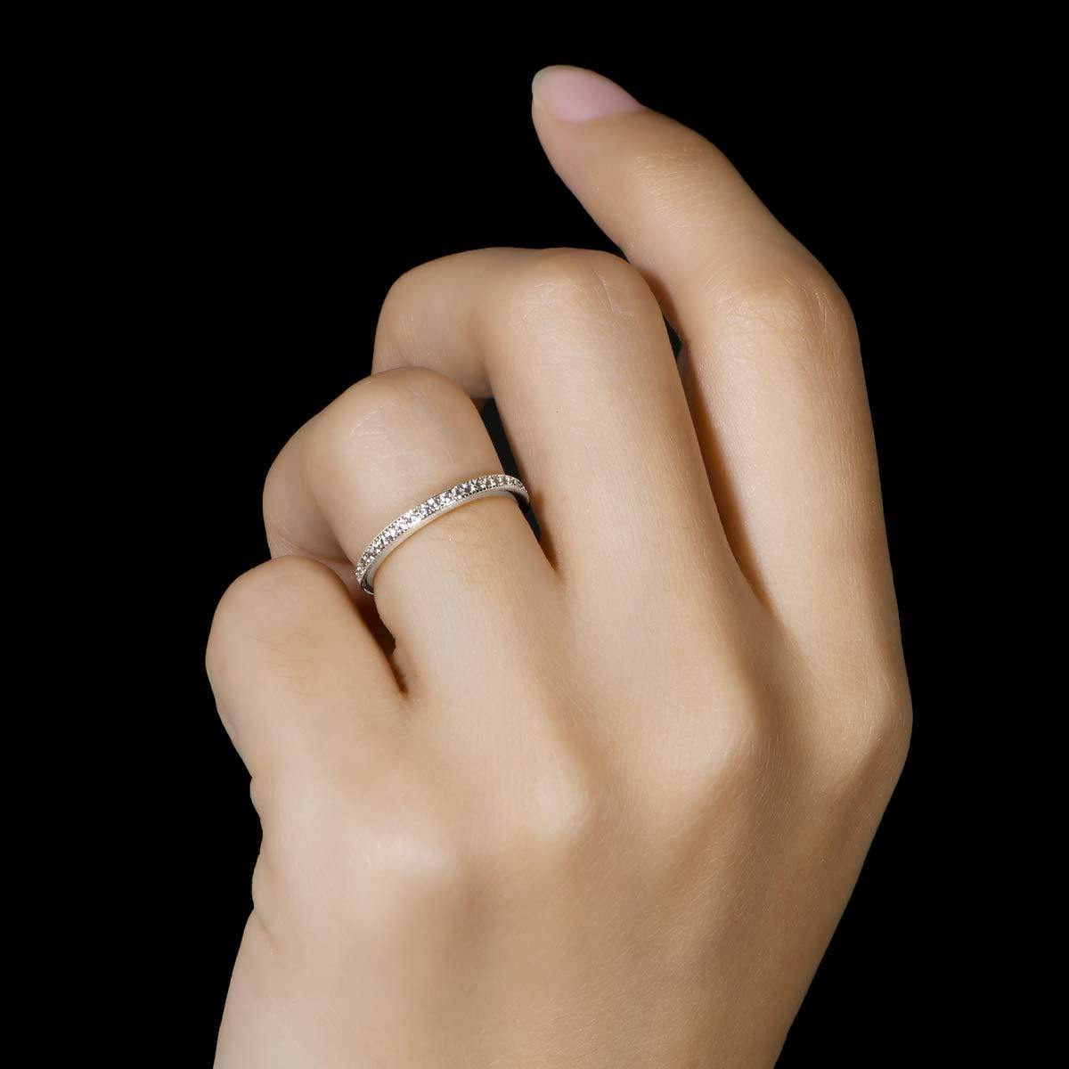 Verindiel 0.3 Carat Round Brilliant Half Eternity Moissanite Band in 925 Silver
