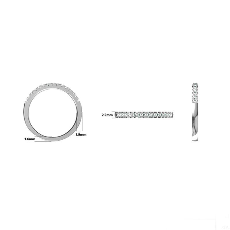 Verindiel 0.3 Carat Round Brilliant Half Eternity Moissanite Band in 925 Silver