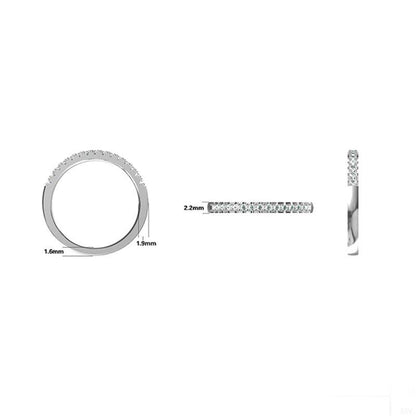 Verindiel 0.3 Carat Round Brilliant Half Eternity Moissanite Band in 925 Silver