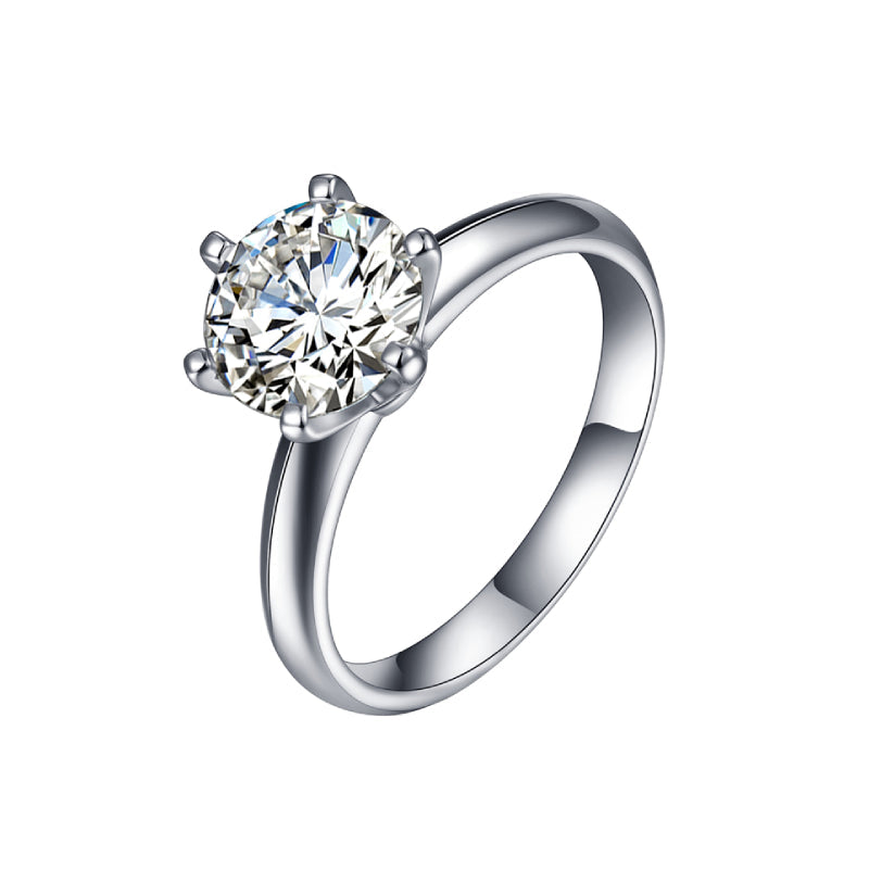 Ilyndra 5 Carat Round Brilliant Solitaire Moissanite Ring in 925 Silver
