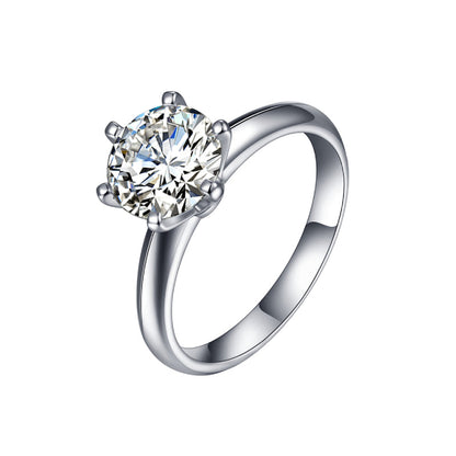 Ilyndra 5 Carat Round Brilliant Solitaire Moissanite Ring in 925 Silver
