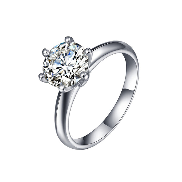Ilyndra 5 Carat Round Brilliant Solitaire Moissanite Ring in 925 Silver