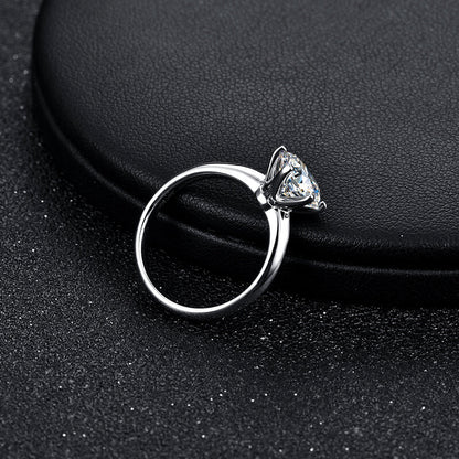 Ilyndra 5 Carat Round Brilliant Solitaire Moissanite Ring in 925 Silver