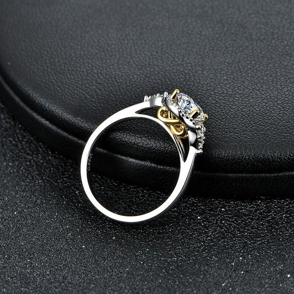 Gwynoria 2 Carat Round Brilliant Three-stone Moissanite Ring in 925 Silver