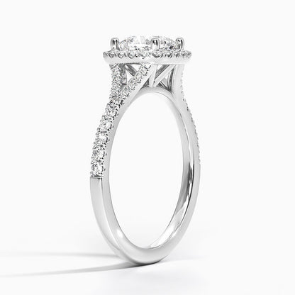 Pindriel 3 Carat Round Brilliant Halo Moissanite Ring in 925 Silver