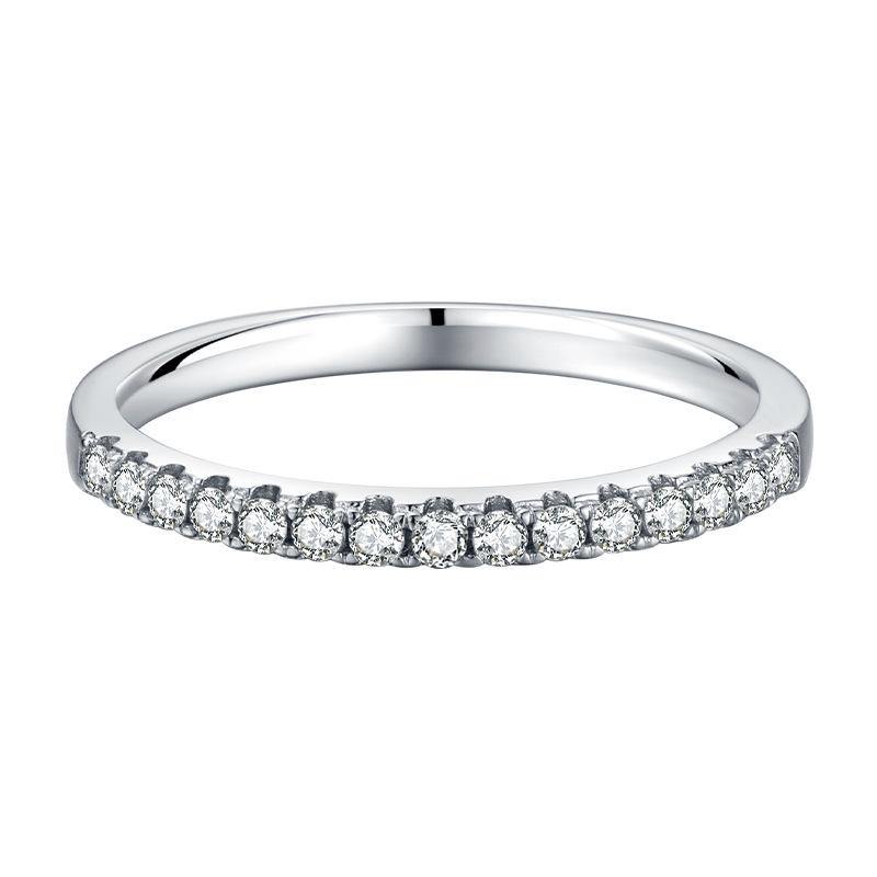 Verindiel 0.3 Carat Round Brilliant Half Eternity Moissanite Band in 925 Silver