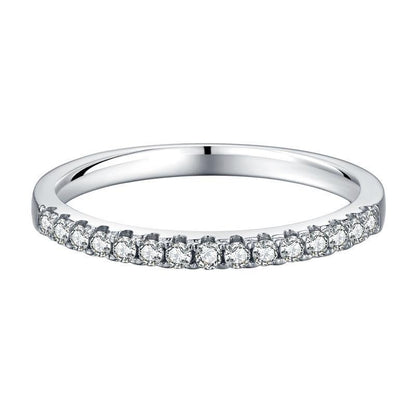 Verindiel 0.3 Carat Round Brilliant Half Eternity Moissanite Band in 925 Silver