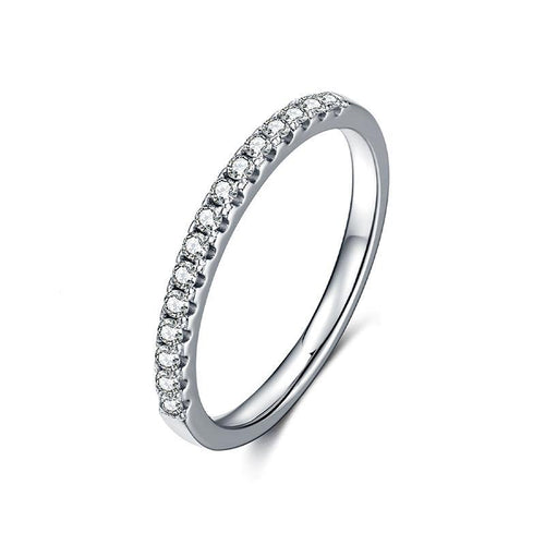 Verindiel 0.3 Carat Round Brilliant Half Eternity Moissanite Band in 925 Silver